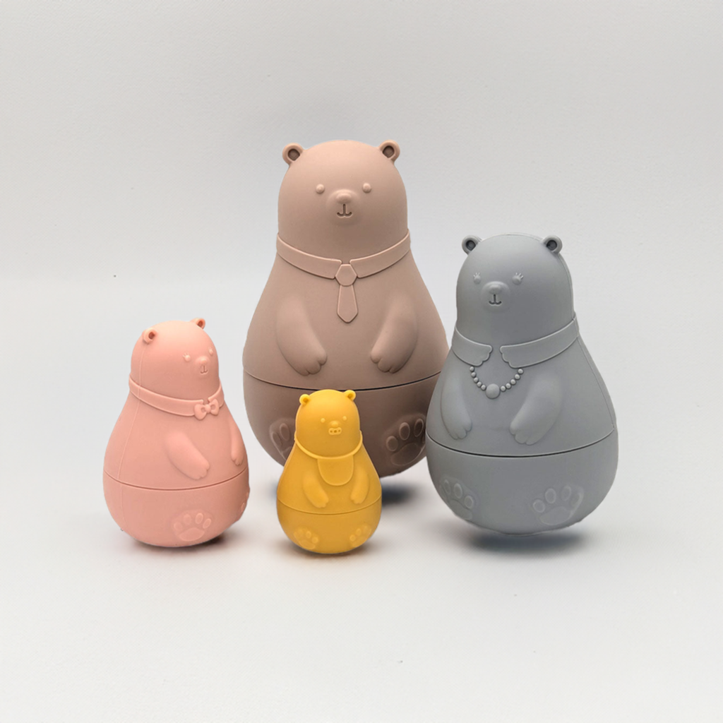 4 PCS Silicon Bear - Stack Toy Set for Babies - Twisoo