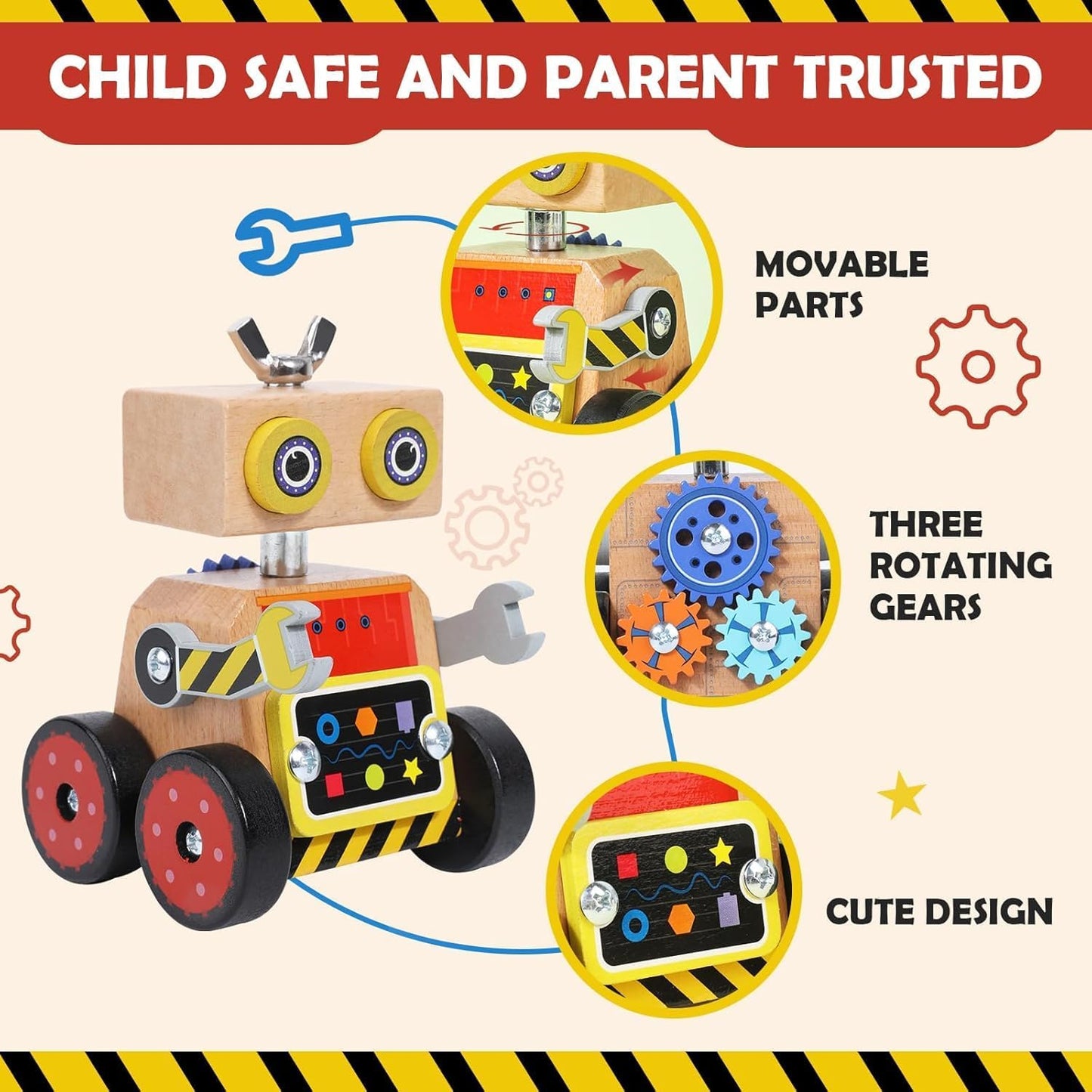 Robot Building Toy - Educational DIY Wood Craft