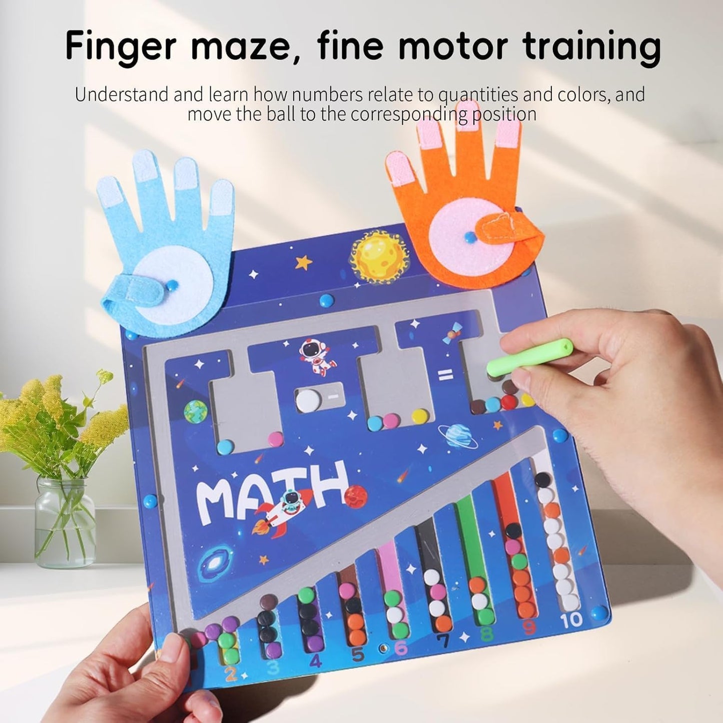 Magnetic Bead Maze Game for Kids – Wooden Montessori Learning Toy