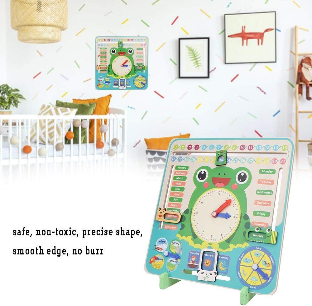 Montessori Wooden Calendar Clock Board for Kids – Multi-Functional Toy