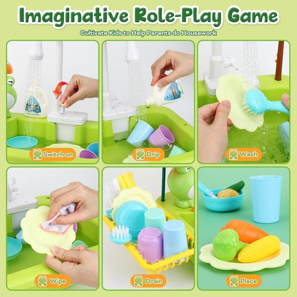 Upgraded Kitchen Sink Toy - Pretend Play Set for Children