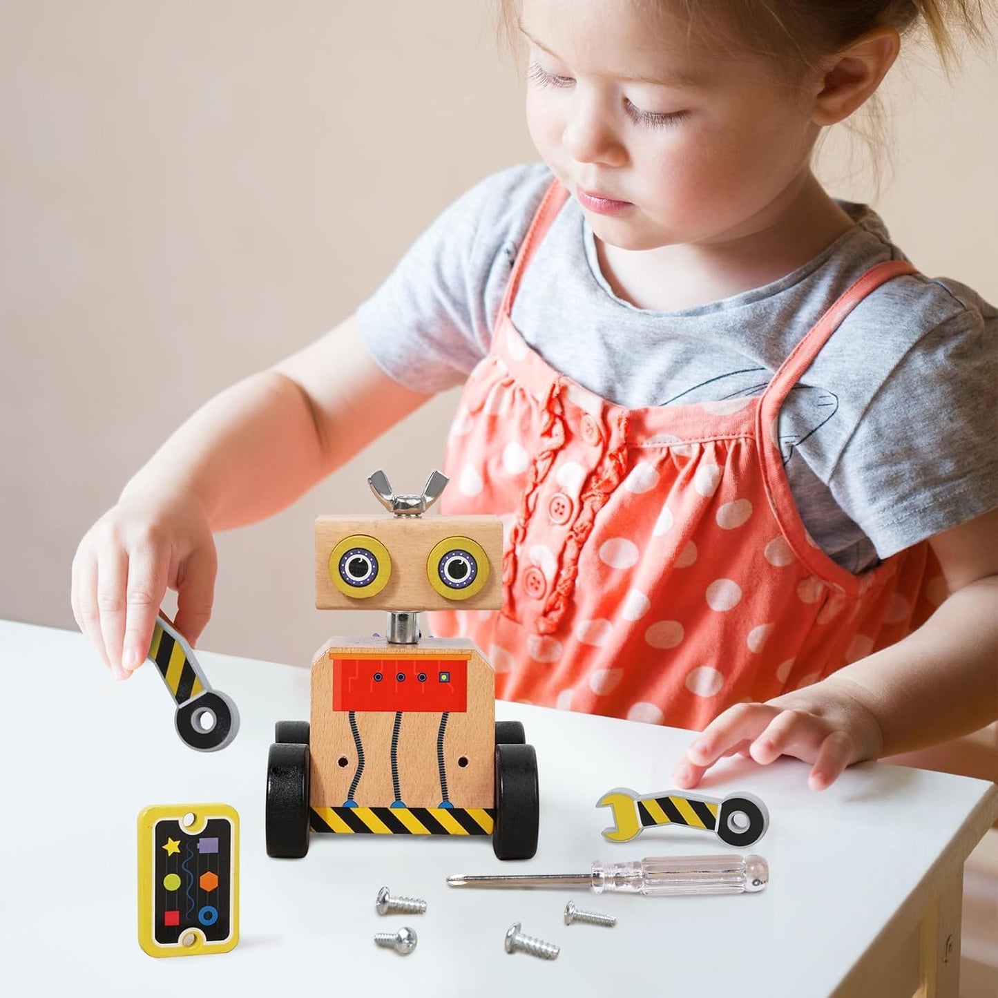 Robot Building Toy - Educational DIY Wood Craft